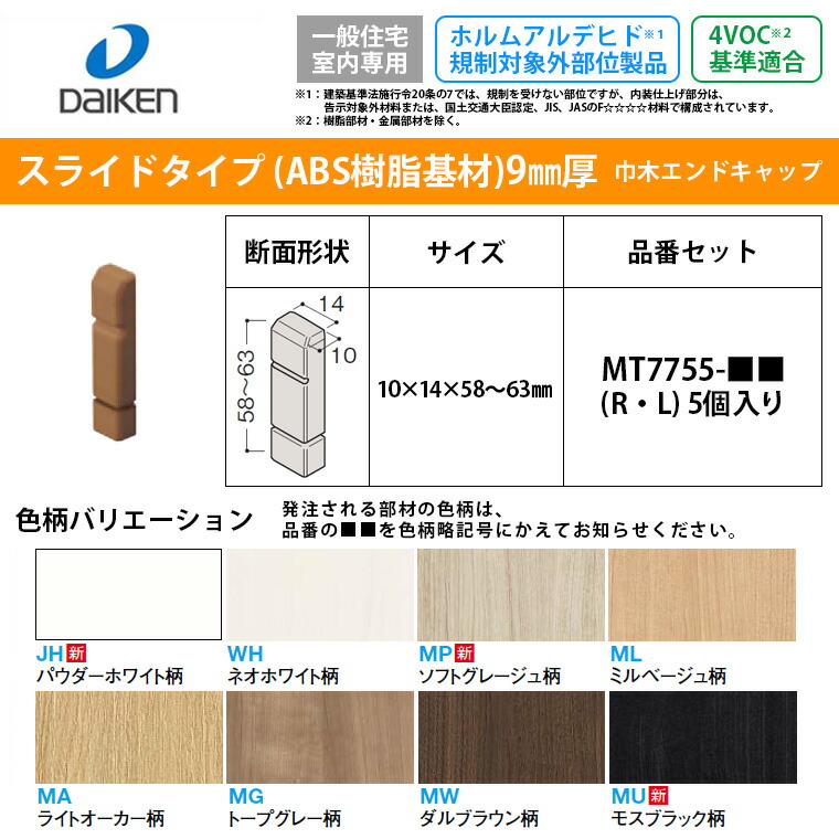 楽天市場】大建工業 イエリア システム造作部材 巾木入隅 MT7681