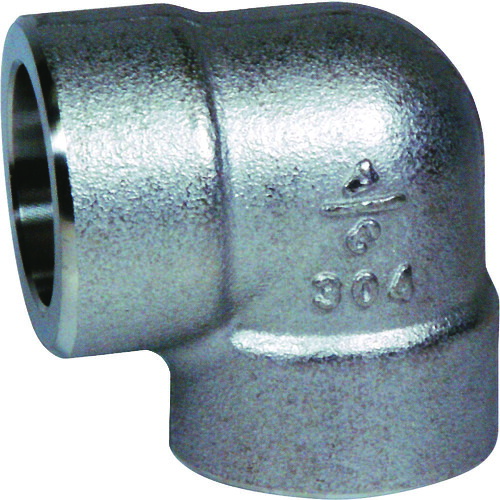 フジトク 高圧用９０°エルボ ９０Ｅ ５０Ａ ステンレス鋼 ＳＵＳ３０４ 差込み 【品番：90E-SW-50A-SU4】