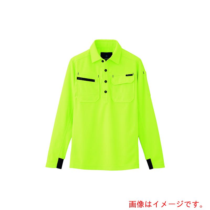 アイトス（AITOZ）　長袖ポロシャツ（男女兼用）　ライム　４Ｌ　【品番：10608-016-4L】
