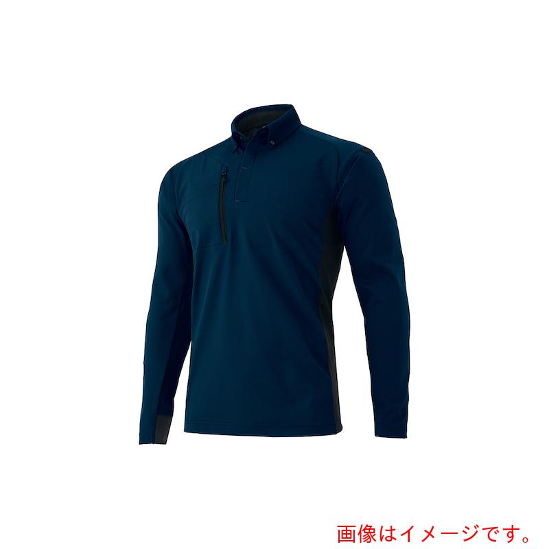 アイトス（AITOZ）　ウルトラストレッチ長袖ポロシャツ（男女兼用）　ネイビー　５Ｌ　【品番：AZ10612-008-5L】