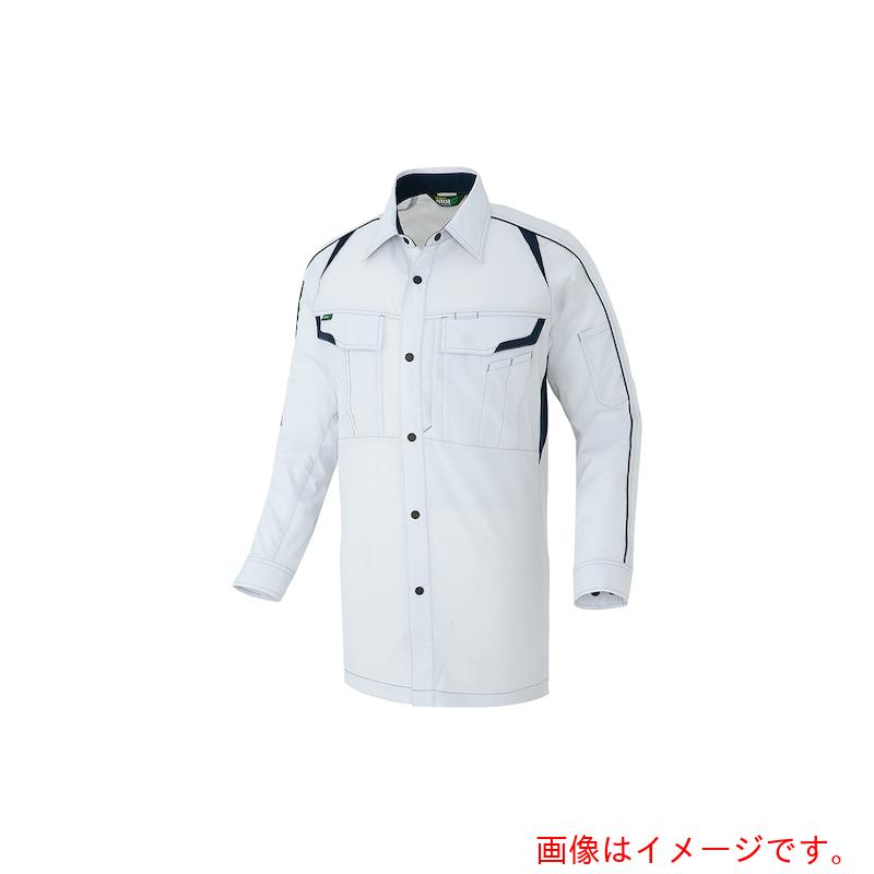 アイトス（AITOZ）　長袖ストレッチシャツ（エコワーカーストレッチ）　シルバーグレー　ＳＳ　【品番：AZ1935-003-SS】