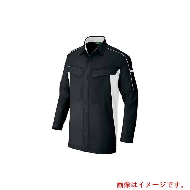 アイトス（AITOZ）　長袖ストレッチシャツ（エコワーカーストレッチ）　ＡＺ１９３６　ブラック　ＳＳ　【品番：AZ1936-010-SS】
