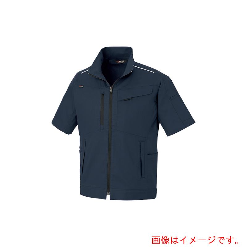 アイトス（AITOZ）　ニュームービンカット　春夏半袖ブルゾン　ネイビー　６Ｌ　【品番：AZ3332-008-6L】
