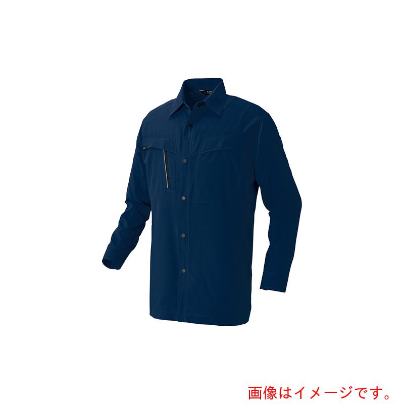アイトス（AITOZ）　長袖シャツ（男女兼用）ＡＺ４１３５　高通気軽量スーパーストレッチ　ネイビー　ＳＳ　【品番：AZ4135-008-SS】