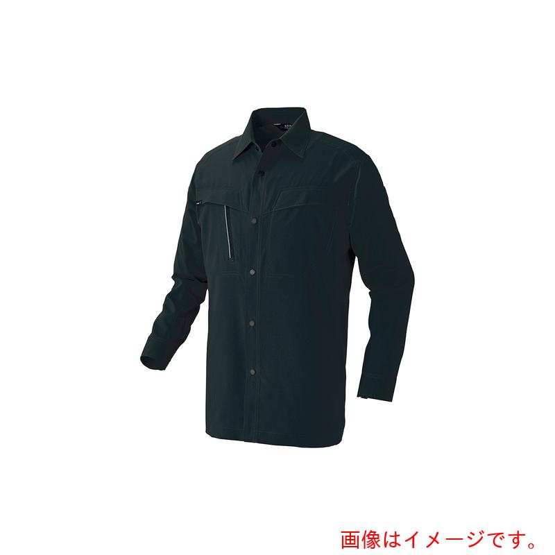 アイトス（AITOZ）　長袖シャツ（男女兼用）ＡＺ４１３５　高通気軽量スーパーストレッチ　ブラック　ＬＬ　【品番：AZ4135-010-LL】