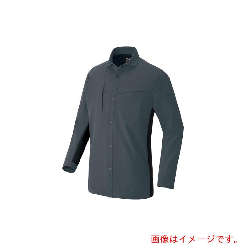 アイトス（AITOZ）　長袖シャツ（男女兼用）　ＴＵＬＴＥＸ　ＷＯＲＫ　ＡＺ４２３５　チャコールＸブラック　Ｓ　【品番：AZ4235-014-S】