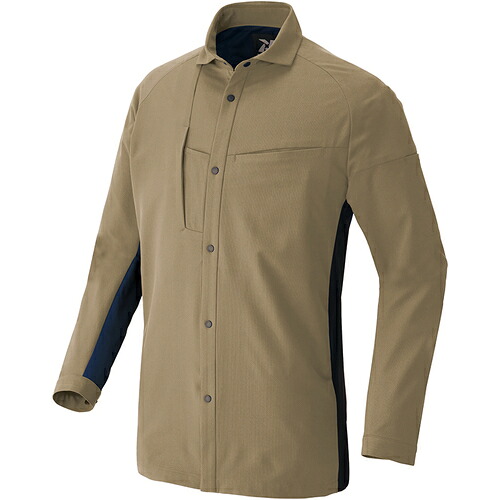 アイトス（AITOZ）　長袖シャツ（男女兼用）　ＴＵＬＴＥＸ　ＷＯＲＫ　ＡＺ４２３５　モカＸブラック　Ｌ　【品番：AZ4235-032-L】