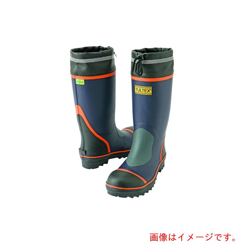 アイトス（AITOZ）　安全ゴム長靴（踏み抜き抵抗板入り）　ネイビーＸオレンジ　【品番：AZ4705-008-26.5】
