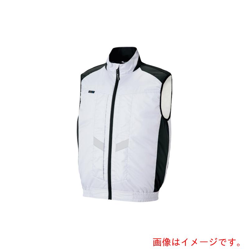 アイトス(AITOZ) 遮熱シェード付空調服長袖ベスト (空調服TM) フルハーネス対応 シルバー 5L 【品番:AZ50297-003-5L】