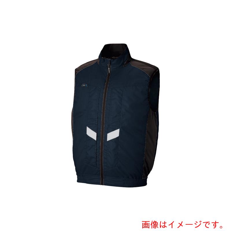 アイトス（AITOZ）　遮熱シェード付空調服長袖ベスト　（空調服ＴＭ）　フルハーネス対応　ネイビー　４Ｌ　【品番：AZ50297-008-4L】