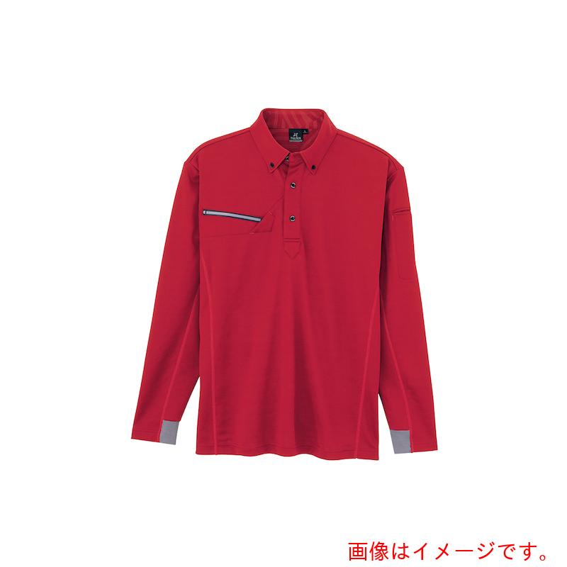アイトス（AITOZ）　接触冷感長袖ポロシャツ（男女兼用）　ＡＺ５５１０４７　レッド　６Ｌ　【品番：AZ551047-009-6L】