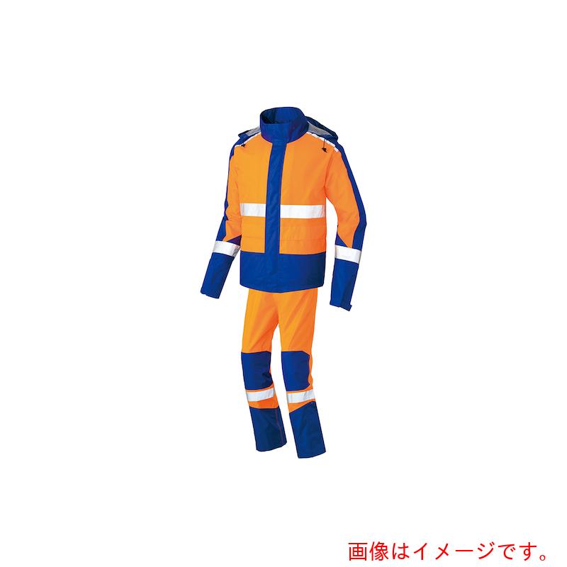 アイトス（AITOZ） ＢＲＡＶＥ ＲＥＡＩＮ レインスーツ男女兼用 オレンジ色Ｘ米国海軍 ６Ｌ 【品番：AZ56206-008-6L】