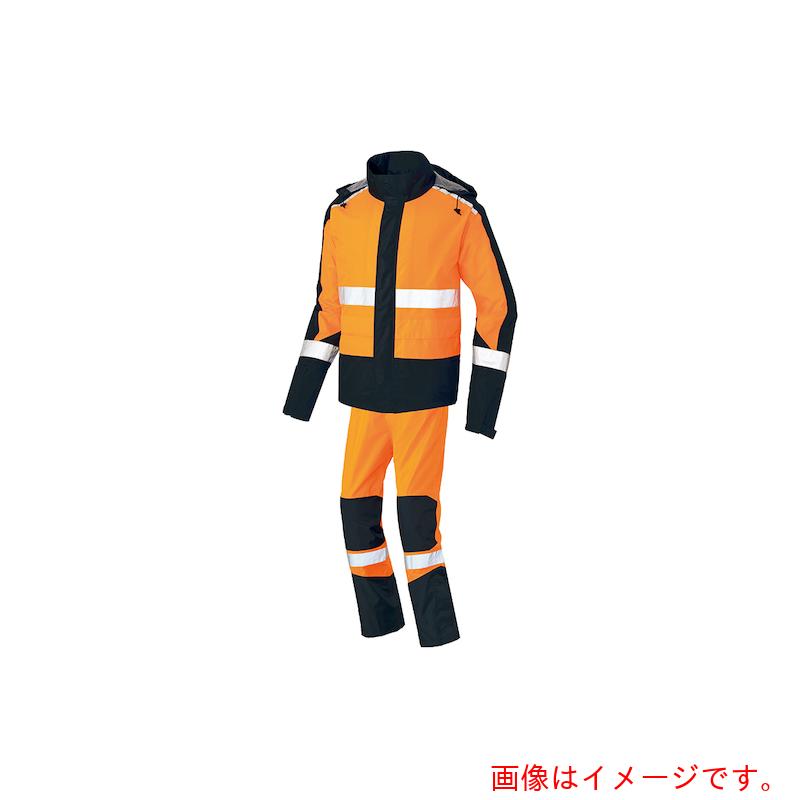 アイトス（AITOZ）　ＢＲＡＶＥ　ＲＥＡＩＮ　レインスーツ男女兼用　オレンジＸブラック　４Ｌ　【品番：AZ56206-063-4L】