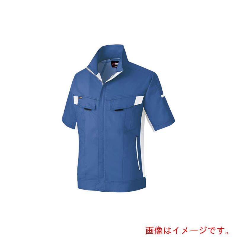 アイトス（AITOZ）　ニュームービンカット　春夏半袖ブルゾン　ロイヤルブルー×シルバーグレー　Ｓ　【品番：AZ6832-006-S】