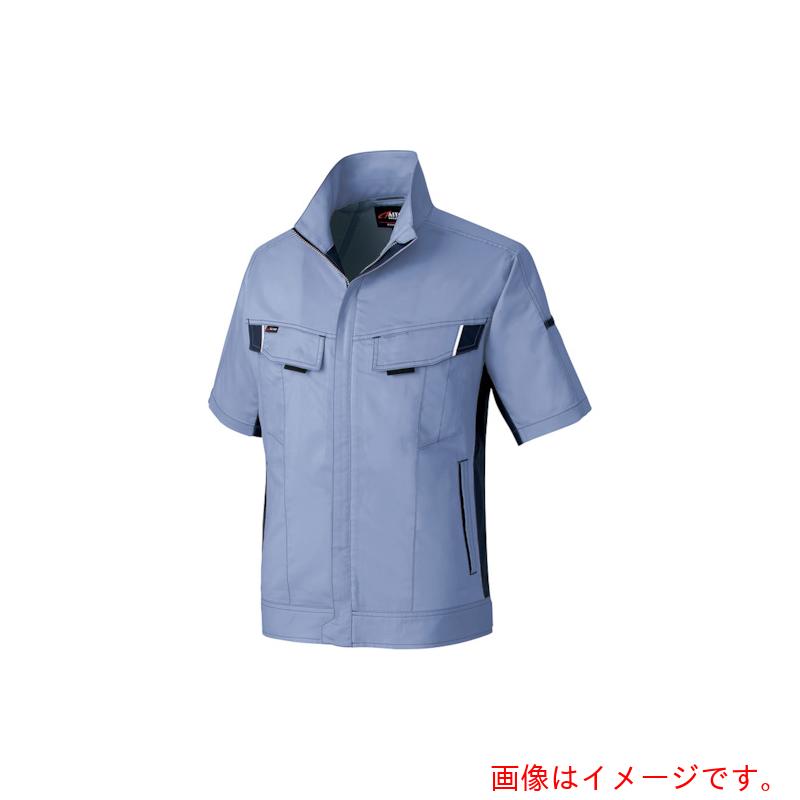 アイトス（AITOZ）　ニュームービンカット　春夏半袖ブルゾン　ミストバイオレット×ネイビー　３Ｌ　【品番：AZ6832-076-3L】