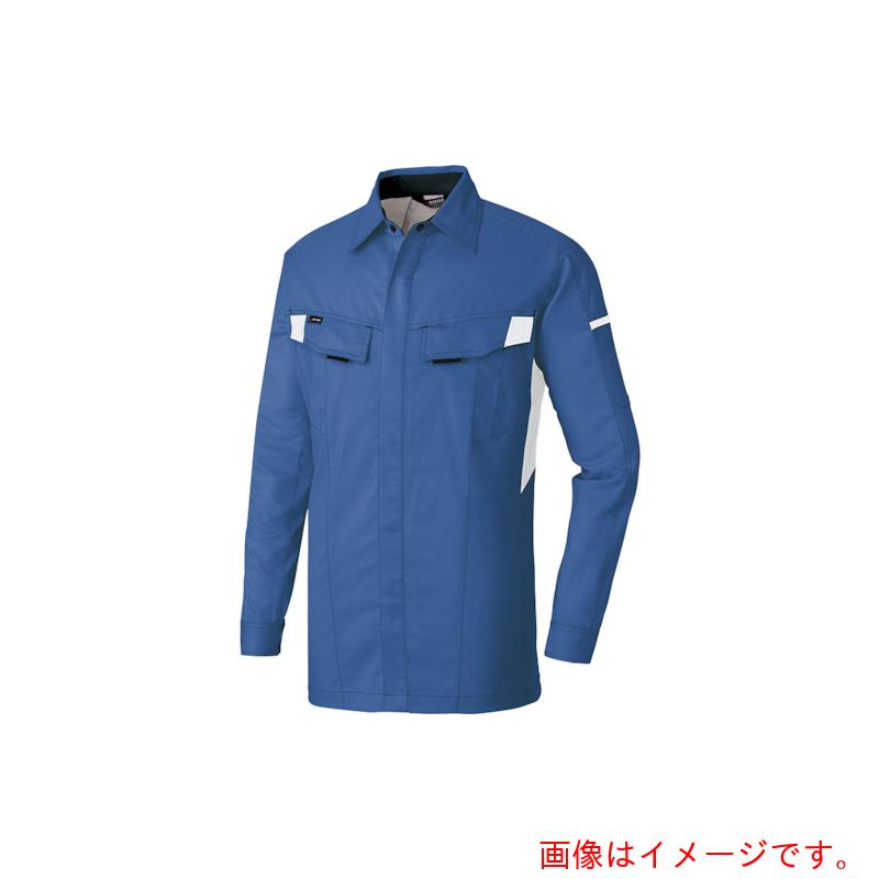 アイトス（AITOZ）　ニュームービンカット　長袖シャツ　ロイヤルブルー×シルバーグレー　ＬＬ　【品番：AZ6835-006-LL】