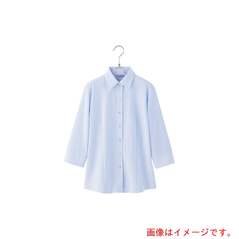 アイトス（AITOZ）　ピエ　七分袖ブラウスＨＣＢ４００７　サックス　２１　【品番：HCB4007-020-21】