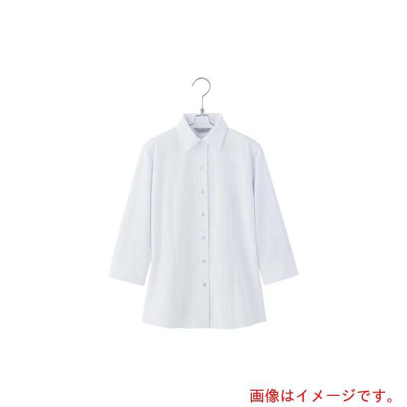 アイトス（AITOZ）　ピエ　七分袖ブラウスＨＣＢ４１０７　ホワイト　２３　【品番：HCB4107-001-23】