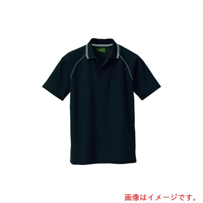 アイトス（AITOZ）　制電半袖ポロシャツ（男女兼用）　ブラック（廃色予定）　５Ｌ　【品番：50005-010-5L】