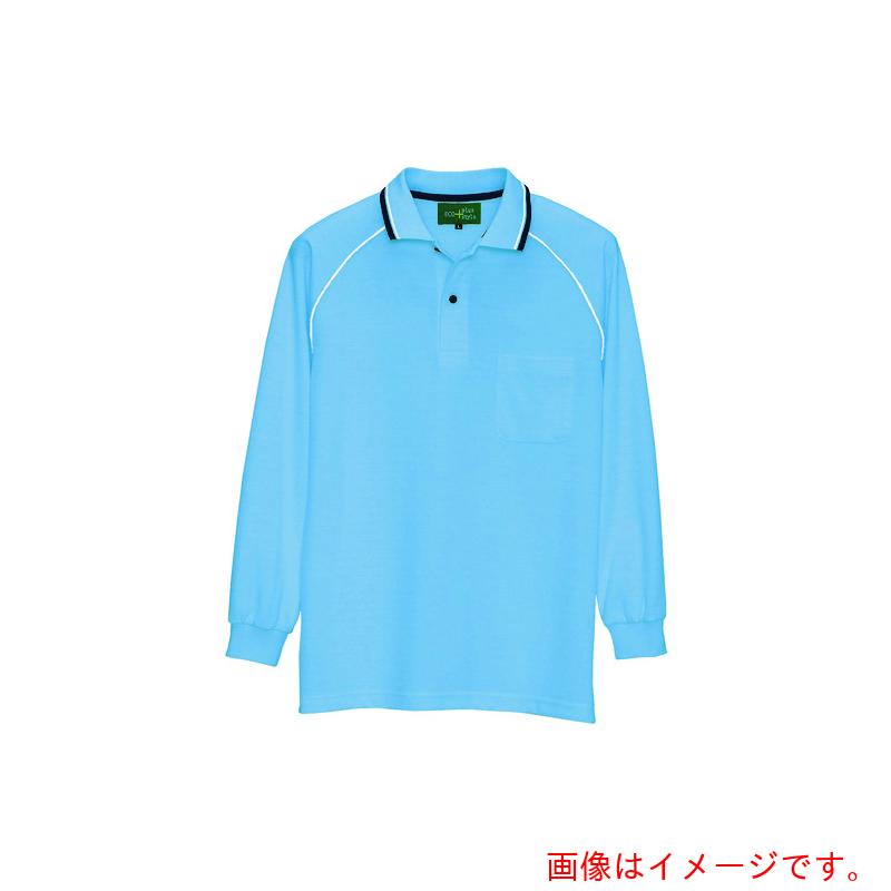 アイトス（AITOZ）　制電長袖ポロシャツ（男女兼用）　サックス　５Ｌ　【品番：50010-007-5L】