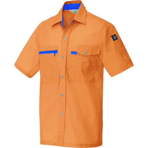 アイトス（AITOZ）　半袖シャツ（男女兼用）　オレンジ　Ｌ　【品番：5366-063-L】