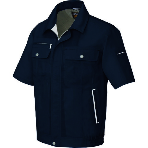 アイトス（AITOZ）　半袖ブルゾン（男女兼用）　ブラック×シルバーグレー　５Ｌ　【品番：5561-010-5L】