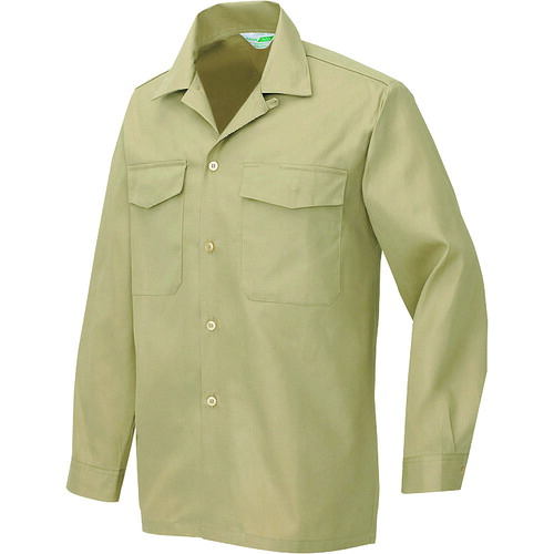アイトス（AITOZ）　７６５０長袖シャツ（薄地）（男女兼用）　カーキ　５Ｌ　【品番：560-002-5L】