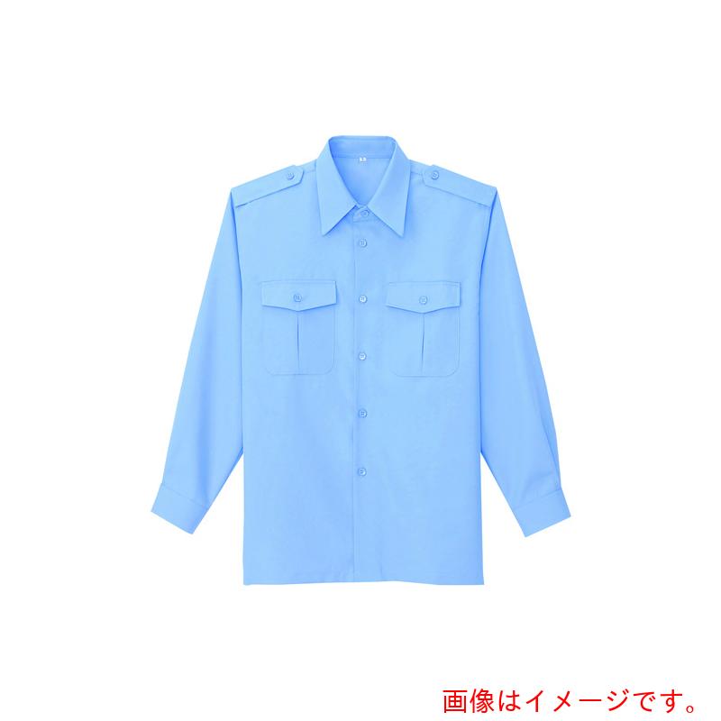 アイトス（AITOZ）　長袖シャツ　サックス　Ｍ　【品番：67001-007-M】