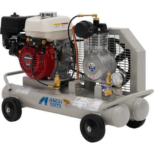 【別途送料あり】アネスト岩田 レシプロコンプレッサー(オイルフリー) 軽便形コンプレッサ 0.75KW エンジン駆動 【品番:PFUE07C-10】|住設プロ 店