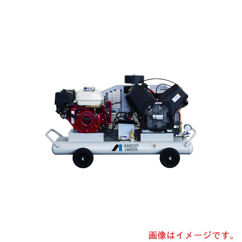 【別途送料あり】アネスト岩田　レシプロコンプレッサー（給油式）　軽便形コンプレッサ　３．７ＫＷ　エンジン駆動　【品番：PLUE37C-10】