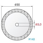 アルゴファイルジャパン（ARGOFILE） 金剛石レコード盤真っただ中穴Ｍ３手合い＃１４０ Φ３０ レコード盤のみ 【品番：DD30140-M3】