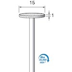 アルゴファイルジャパン（ARGOFILE）　電着ダイヤモンドバー＃１４０　Φ１５Ｘ１　Φ３軸　【品番：ED560】