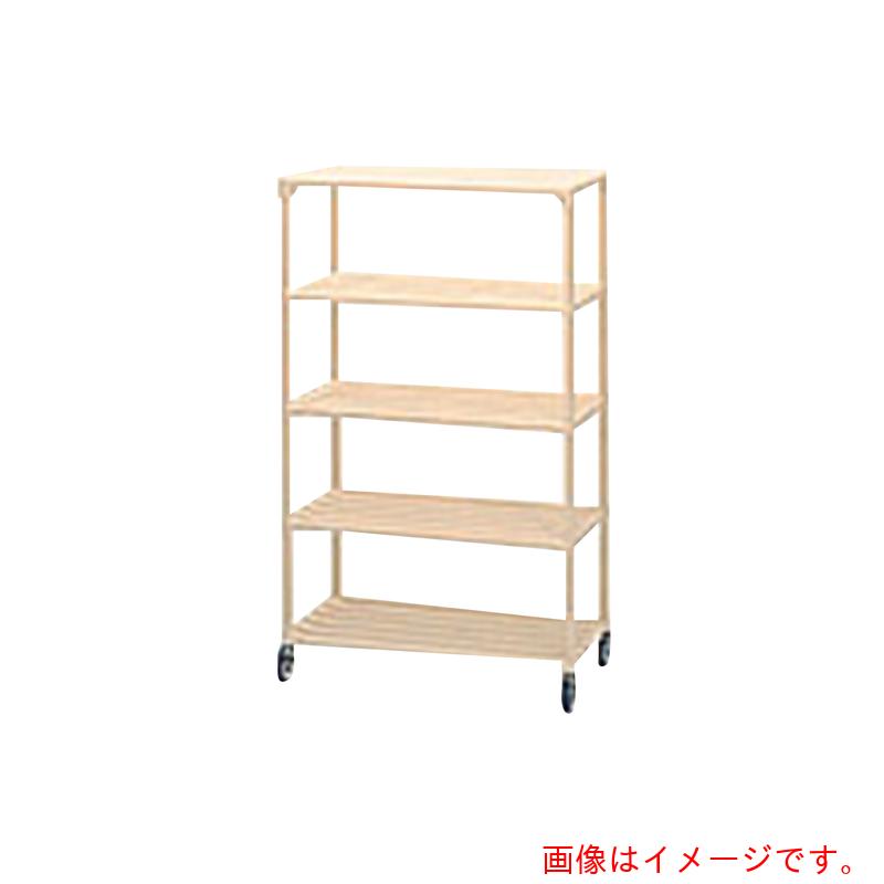 【別途送料あり】アズワン　ＡＳ　ポールシェルフ９００ｍｍ５段キャスター付　【品番：3-296-04】