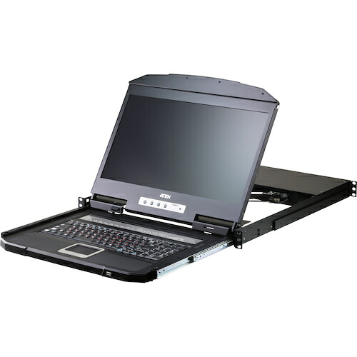 【別途送料あり】ATENジャパン　ATEN　１６ポートＫＶＭドロワー／ＶＧＡ／１８．５ＬＣＤ／１，３５５ｘ７６８／ショートラック対応／ロングレール同梱　【品番：CL3116NXJJL】