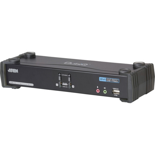 ATENジャパン　ATEN　ＫＶＭＰスイッチ　２ポート　／　ＤＶＩ　／　デュアルリンク　／　ＵＳＢ２．０ハブ搭載　【品番：CS1782A】