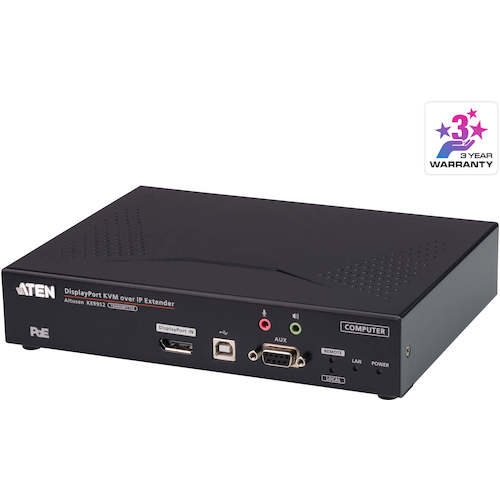【別途送料あり】ATENジャパン　ATEN　ＤｉｓｐｌａｙＰｏｒｔシングルディスプレイＩＰ－ＫＶＭレシーバー（４Ｋ、ＰｏＥ対応）　【品番：KE9952T】