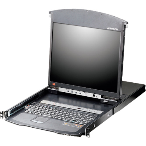 【別途送料あり】ATENジャパン ATEN Over IP KVMドロワー 8ポート/19インチLCD/ Cat5/デュアルスライド/ショートレール 【品番:KL1508AINJJS】