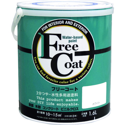 【別途送料あり】アトムサポート　アトムペイント　水性フリーコート　１．６Ｌ　ホワイト　【4個】　【品番：00001-23301】 16,418円