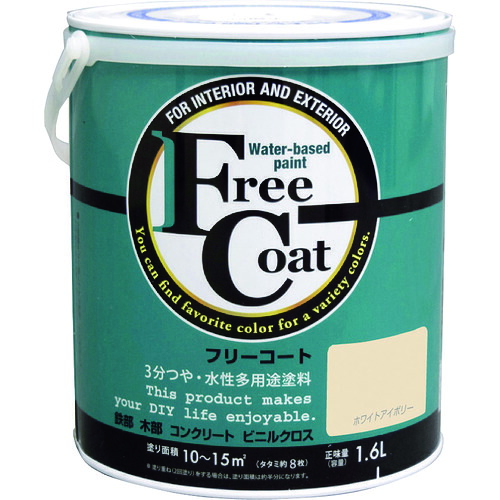 【別途貨物輸送あり】原子受け支える 原子絵の具 水溶性無償性厚地の外套 １．６Ｌ 白いこと象牙色 【4個】 【品番：00001-23306】 塗料缶・ペンキ-塗装用品