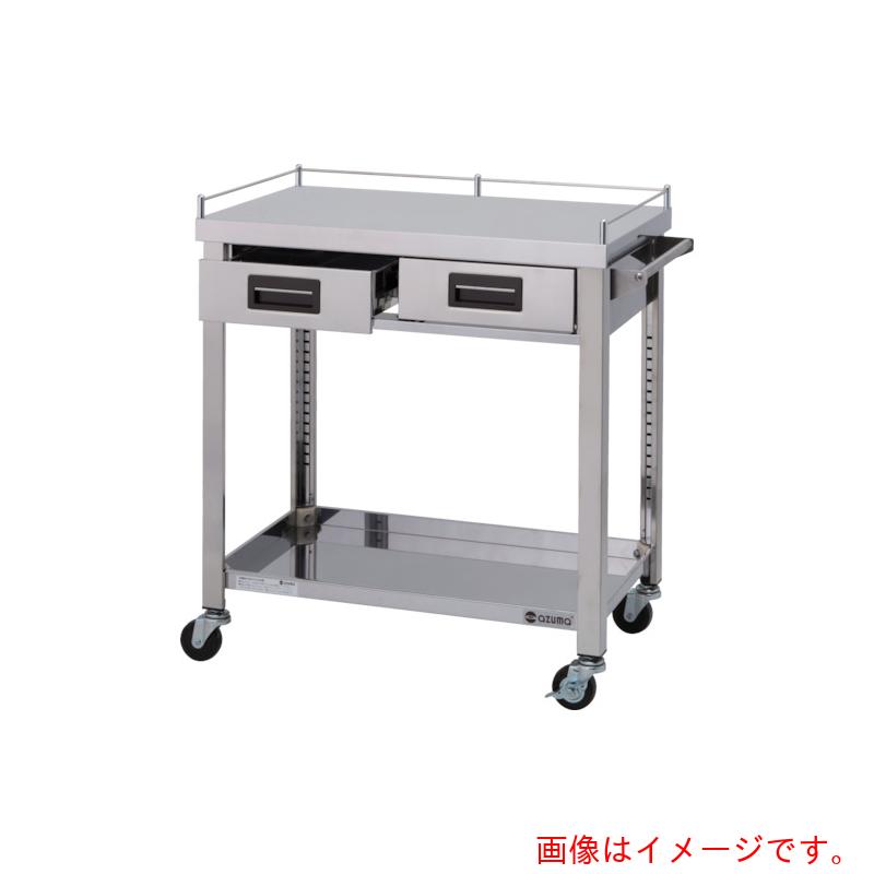 【別途送料あり】東製作所（azuma）　３方コボレ止め・引出付ワゴン　２段　【品番：3GWGO2-750K】