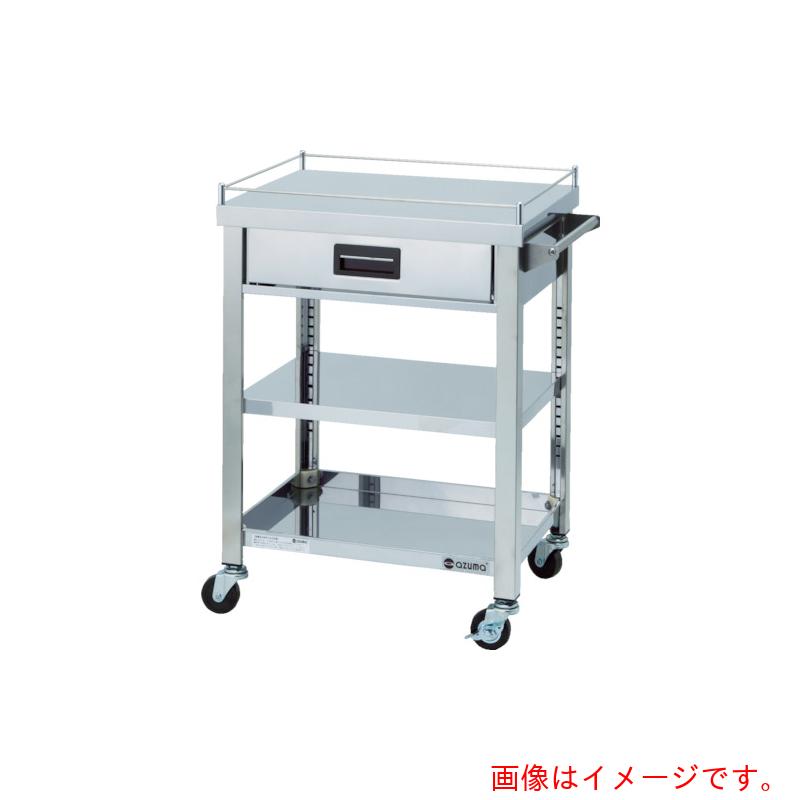 【別途送料あり】東製作所(azuma) 4方コボレ止め・引出付ワゴン 3段 【品番:4GWGO3-900K】|住設プロ 店