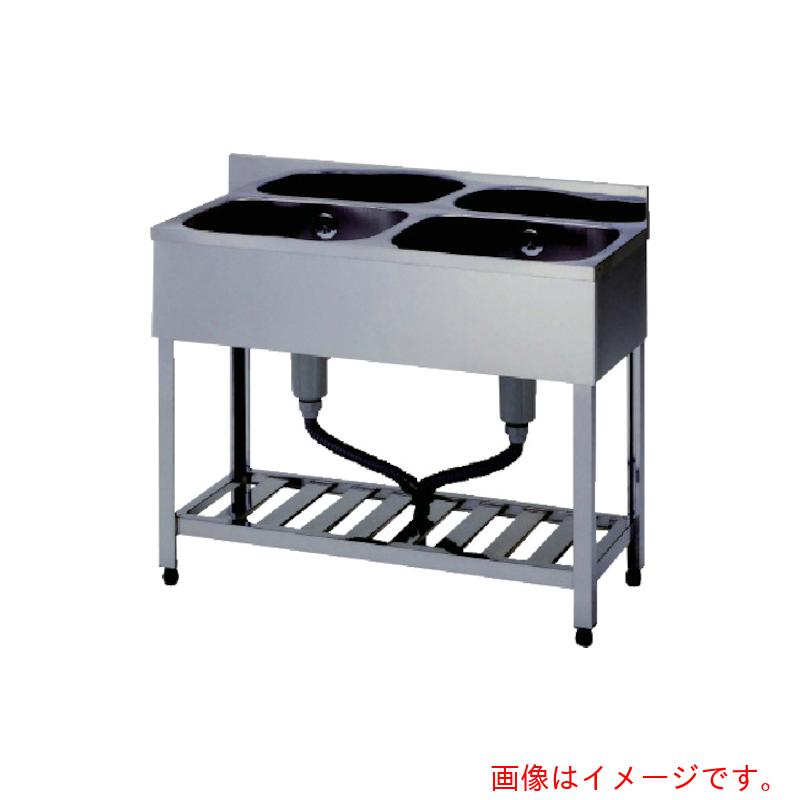 【別途貨物輸送あり】東製造所（azuma） 二槽シンクＢＧ無導管付 １５００×６００×８００ 【品番：HPC2-1500】