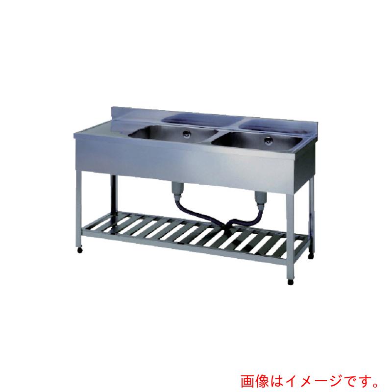 【別途貨物輸送あり】東製造所（azuma） 二槽水切シンクＢＧ無導管付左シンク １２００×６００×８００ 【品番：HPMC2-1200-L】 業務用厨房用品-業務用厨房機器・用品