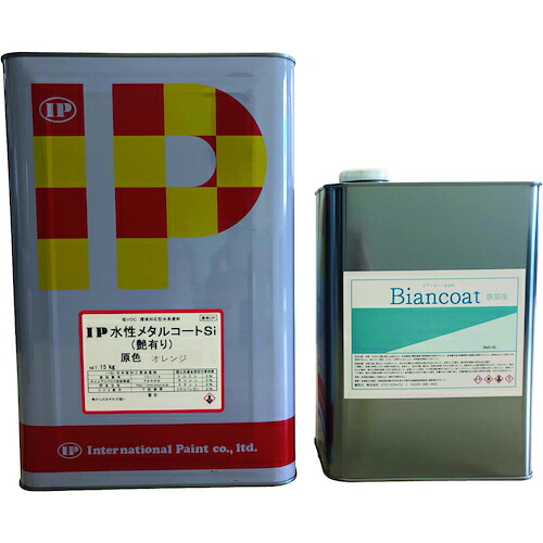 ★ビアンコジャパン（BIANCO）　工場用かんたん施工キット（鉄部塗装１５ｋｇ＋ガラスコーティング１Ｌ）艶有りオレンジ　約５０平米用　【品番：BC-101SHDIY-1L-ORANGE15KG】