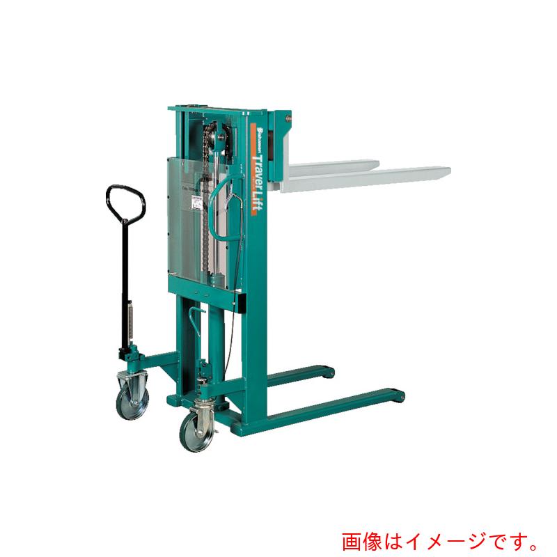 【別途送料あり】スギヤス（Bishamon）　フォーク式リフター　トラバーリフト（手動油圧式）　均等荷重６５０ｋｇ　フォーク寸法１２００ｍｍ　ストローク１５００ｍｍ　【品番：ST65】
