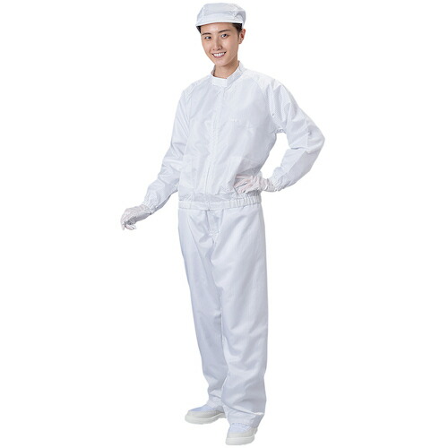 ブラストン（BLASTON）　クリーンルーム用ウエア　防塵ジャケット（立衿）　白　６Ｌサイズ　【品番：BSC-42001-W-6L】