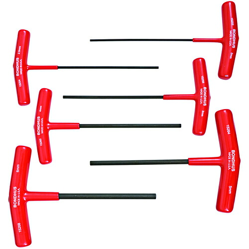 ボンダス・ジャパン（BONDHUS）　全長１５２ｍｍ　六角Ｔ－ハンドル　セット６本組（２－６ｍｍ）　【品番：HTX60M-6】