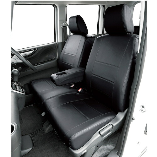 ボンフォーム（BONFORM）　カーシートカバー　ソフトレザー　ＲＭ４－３３　Ｎ－ＢＯＸ　ＢＫ　【品番：44975008】