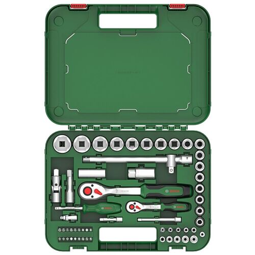 BOSCH（ボッシュ）　ラチェットセット　１／４＋１／２インチ５７ピース　【品番：1600A02Z9G】