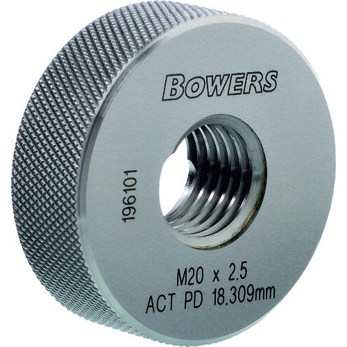BOWERS バウアーズねじ大きさ位置づけるゲージ用 据え付ける輪っか Ｍ２０Ｘ２．５用 【品番：THRR-M20X2.5】